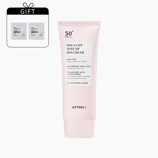 Kem chống nắng nâng tông Mela Cut Tone Up 50ml + 2 gói Toning Shot