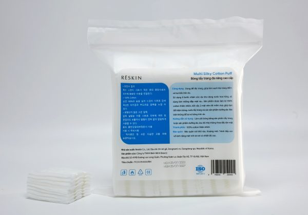 Bông Tẩy Trang Reskin Vuông 180 Miếng 100% Cotton Không Sơ Bông - Image 5