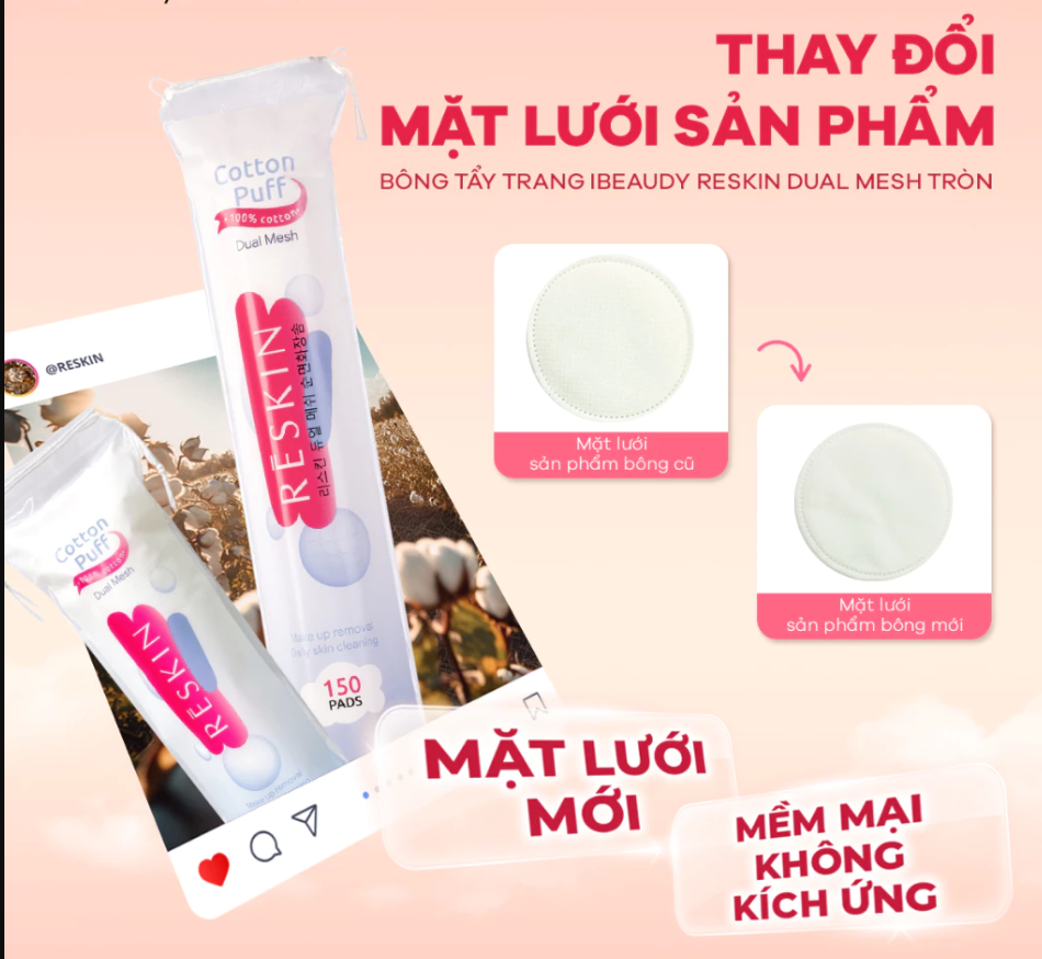 Bông tẩy trang Reskin 5 lớp đa năng 2 in 1 tròn (100 miếng 1 túi ) - Image 4