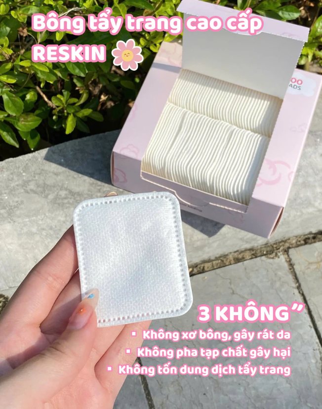 Bông tẩy trang đa năng 100% Cotton phiên bản nâng cấp Reskin Premium Puff (100 miếng) - Image 5