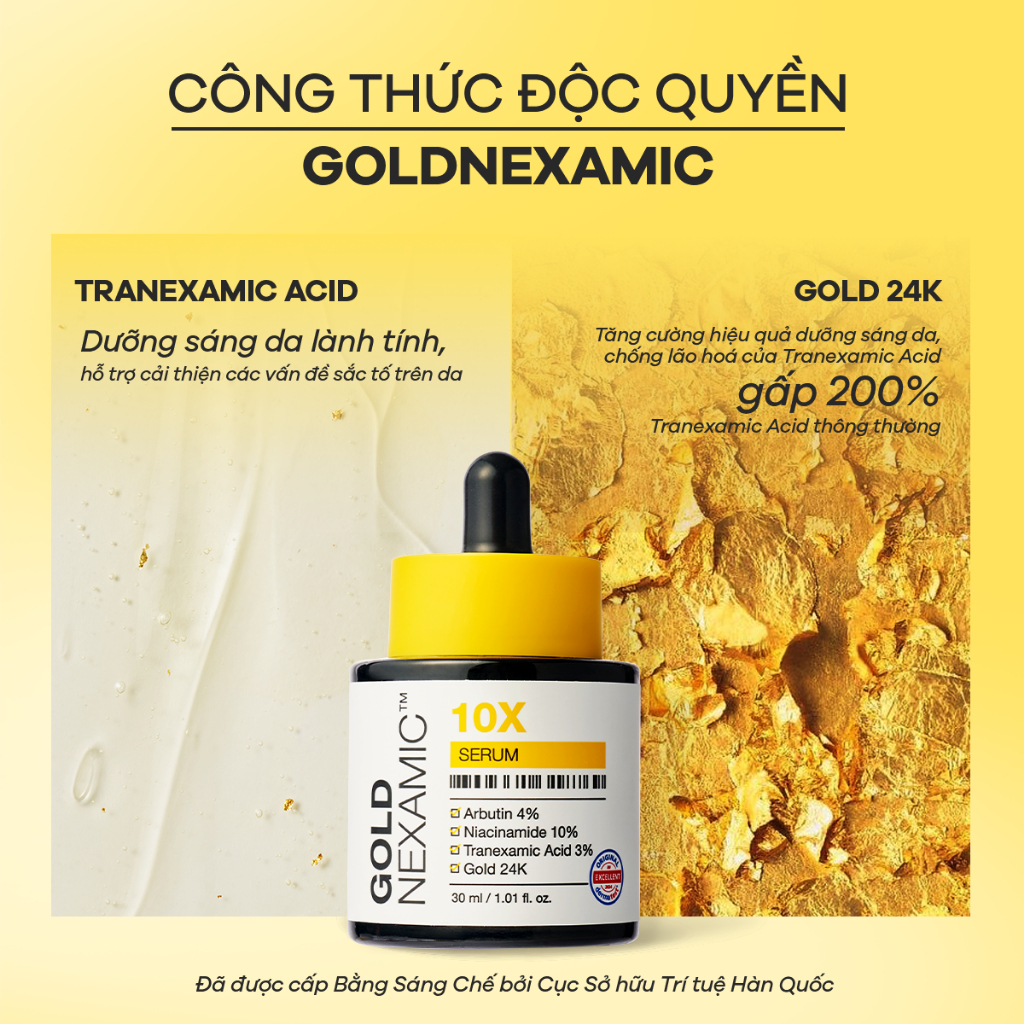 Serum dưỡng trắng, cải thiện sắc tố da đa tầng Anodin GOLDNEXAMIC™ 10X Serum 30ml - Image 4