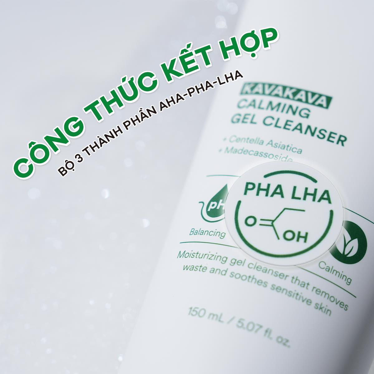Gel rửa mặt cho da dầu mụn, nhạy cảm pH 5.5 Anodin KavaKava Calming 150ml - Image 3