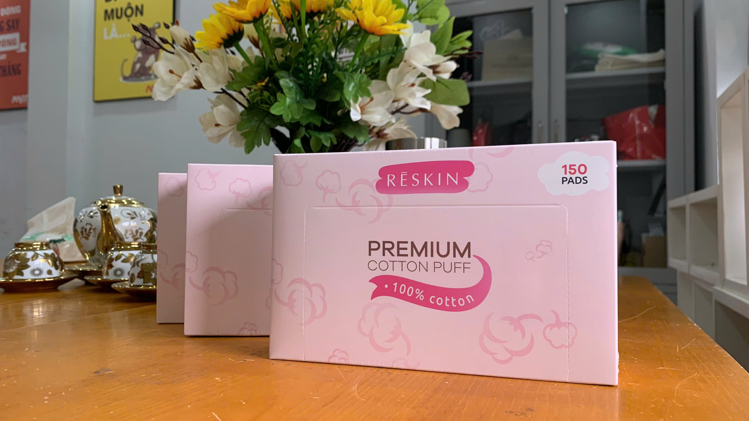 Bông tẩy trang đa năng 100% Cotton phiên bản nâng cấp Reskin Premium Puff (150 miếng) - Image 5