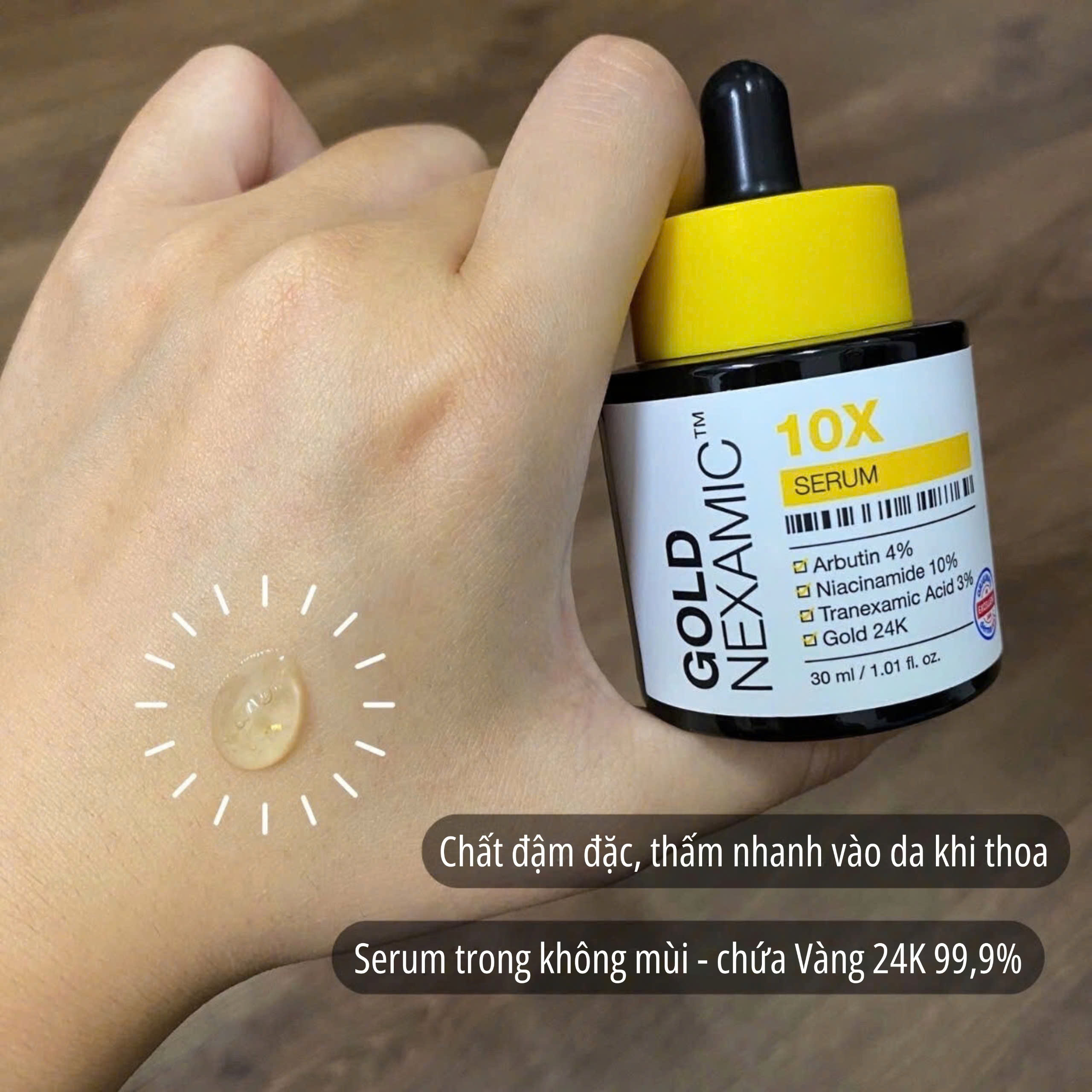 Serum dưỡng trắng, cải thiện sắc tố da đa tầng Anodin GOLDNEXAMIC™ 10X Serum 30ml - Image 2