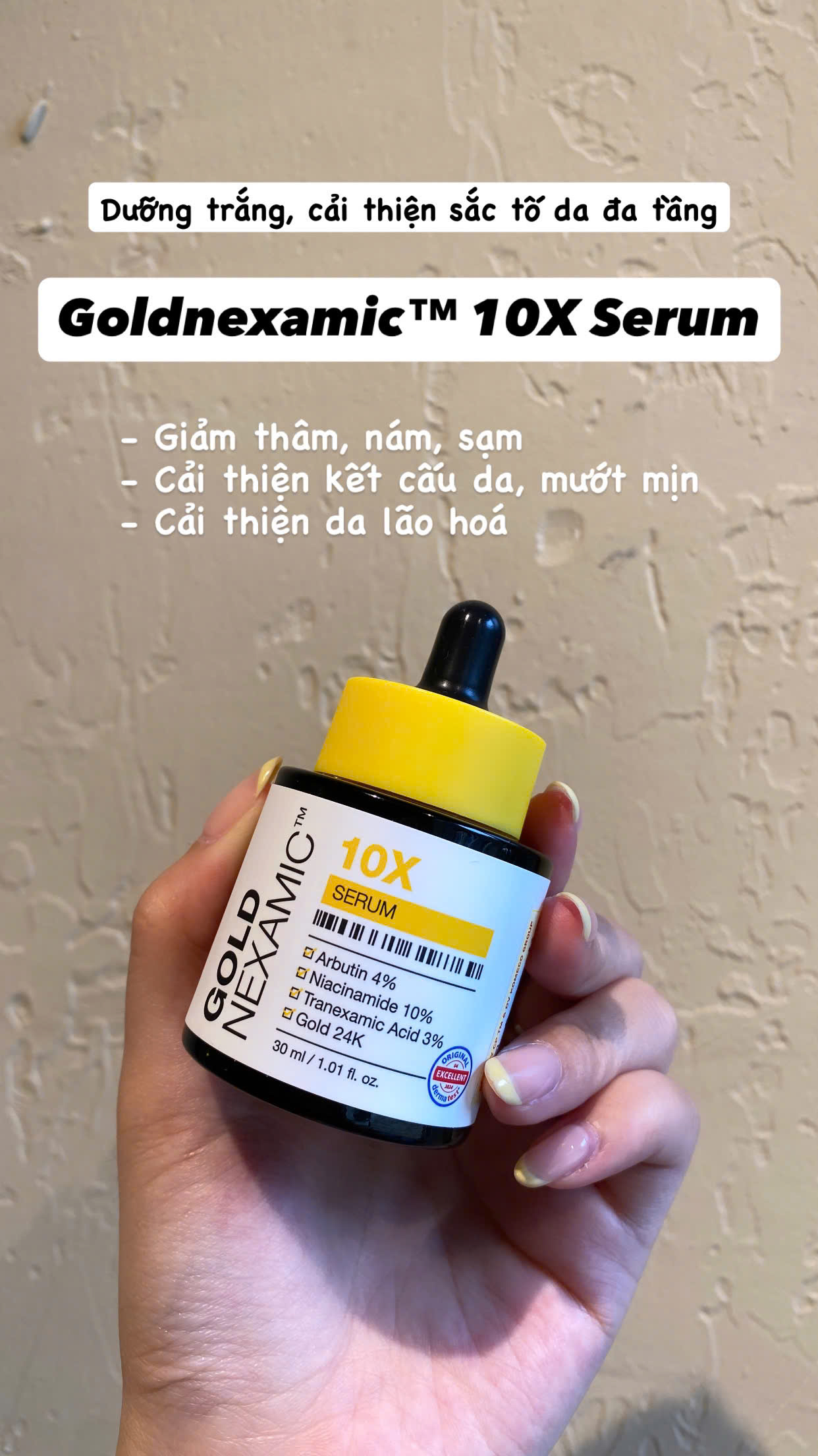 Serum dưỡng trắng, cải thiện sắc tố da đa tầng Anodin GOLDNEXAMIC™ 10X Serum 30ml - Image 3