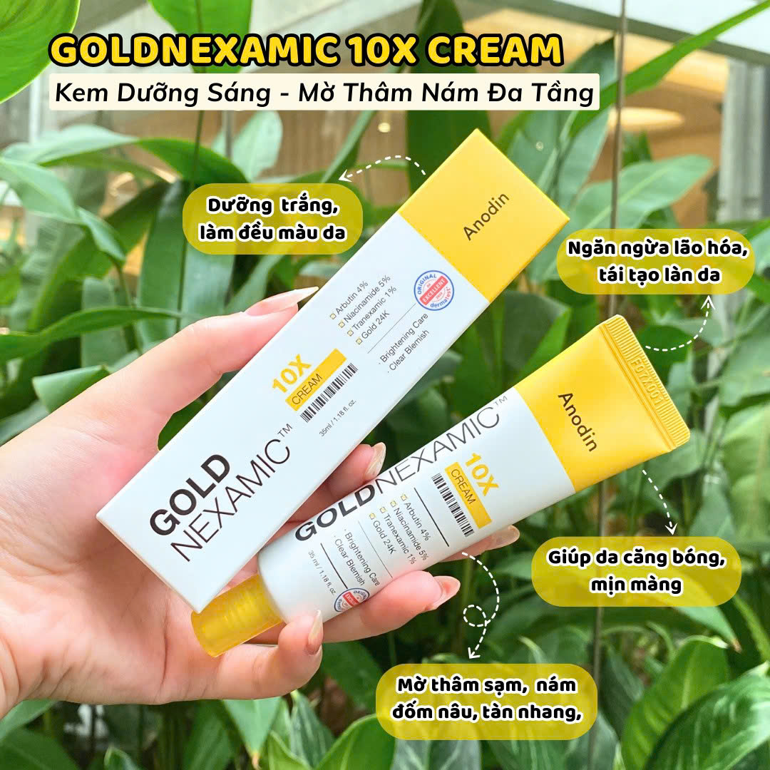 Kem dưỡng trắng, cải thiện sắc tố da đa tầng Anodin GOLDNEXAMIC™ 10X Serum 35ml - Image 4