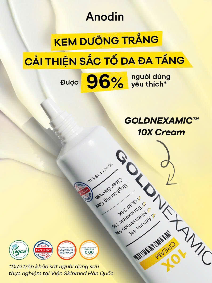 Kem dưỡng trắng, cải thiện sắc tố da đa tầng Anodin GOLDNEXAMIC™ 10X Serum 35ml - Image 5